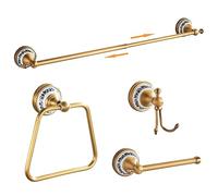 Antique Bronze Bathroom Hardware Set,Adjustable Towel Rack, Toilet Roll Paper Holder,Hand Towel Holder,Hook, Bathroom Accessories Set Wall Mounted,Porcelain Design