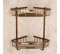 Antique Bronze Bathroom Shelf - Wall-Mounted Storage for Bathtub Stylish for Towels and Baskets Elegant Bathroom Decor and Functional Shelving Unit