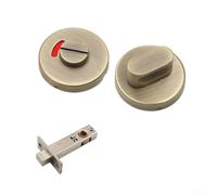 Antique Bronze Bathroom Stall Lock Featuring Clear Occupancy Sign And Secure Latch System For Heavy Duty Commercial Use(antique bronze)
