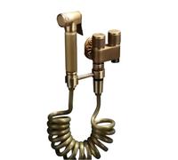 Antique Bronze Bidet Spray Set Dual Function Brass Bidet Faucet for Bathroom & Shower High Pressure Corner Toilet Fixture Elegant Design (Antique D)