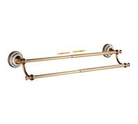 Antique Bronze Brass Double Towel Bar,Adjustable 15.5 to 27.5 Inch Bath Towel Bar Rack for Bathroom Towel Holder, Wall Mounted Bathroom Hardware Accessories,Porcelain Design