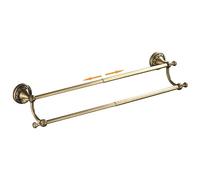 Antique Bronze Brass Double Towel Bar,Adjustable 15.5 to 27.5 Inch Bath Towel Bar Rack for Bathroom Towel Holder, Wall Mounted Bathroom Hardware Accessories,Pattern Carving Design