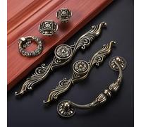 Antique Bronze Cabinets Knob Drawer Wardrobe Cupboard Dresser Shoe Closet Door Pull Furniture Handles Kitchen Hardware w/Screws(96mm Hole Spacing)