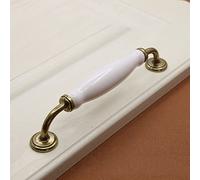Antique Bronze Ceramic Cabinet Handles Zinc Alloy Drawer Knobs Pulls Wardrobe Door Handle European Furniture Handle Hardware 1011A 00 160mm