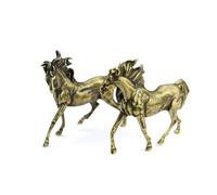 Antique Bronze Collection Pure Brass Casting Solid Horse Ornaments Home Decoration Small Ornaments Retro Copper Horse A Pair