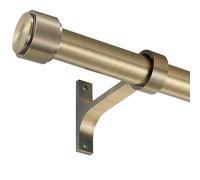 Antique Bronze Curtain Rods for Windows 28 to 48", 1-Inch Curtain Rods with Aluminum Brackets and End Cap Finials, Adjustable Drapery Rods for Sliding Glass Door/Bedroom/Kitchen/Living Room Etc.