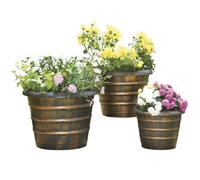 Garden Gear Antique Bronze Effect Bee Hive Plastic Garden Planters Flower Shurb Free Standing Plant Pots 3 Pack
