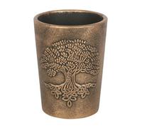 Antique Bronze Effect Terracotta Plant Pot - Tree Of Life