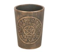 Antique Bronze Effect Terracotta Plant Pot - Triple Moon