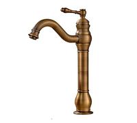 Antique Bronze High Copper Bathroom Basin Faucet Single Handle Hot and Cold Water European Style(Antique Bronze)
