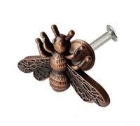 Antique Bronze Metal Handle Screw Bee Handle,Zinc Alloy Vintage Retro Drawer Knobs(Antique Red Copper)