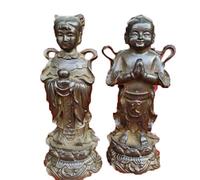 Antique bronze miscellaneous collection copper to send money boy child gold boy jade female pair price small ornaments