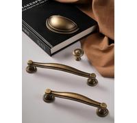 Antique Bronze Solid Brass Cabinet Knobs Shell Handle Cupboard Handles Furniture Hardware Drawer Pull Kitchen Drawer Handles(Pitch-row-160mm)