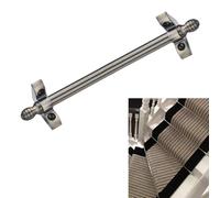 Antique Bronze Stair Rods with Brushed Brass Finish for Carpets Includes Support Brackets 12 Pieces 81cm (32 inches) & Elegant Stair Accessories