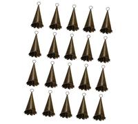 Antique Bronze-Tone Hanging Bells, 20 Pieces | Small Metal Witch Bells Ornaments with Scalloped Edges for Home Garden Decors, Wind Chimes