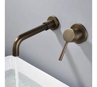 Antique Bronze Wall-Mounted Bathroom Sink Faucet - 360° Swivel Basin Mixer Tap Hot & Cold Brass Taps for Vintage Decor and Stylish Bathroom Fixture