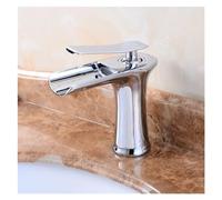 Antique Bronze Waterfall Bathroom Faucet Sink Mixer Tap Hot & Cold Water Deck Mount Chrome Finish Modern Home Accessory Stylish Design for Bath & Sink