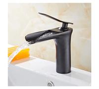 Antique Bronze Waterfall Bathroom Sink Faucet Deck Mounted Hot & Cold Mixer Tap Chrome Finish for Home Stylish Design for Modern Bathrooms Easy Installation
