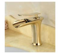 Antique Bronze Waterfall Bathroom Sink Faucet Deck Mounted Hot & Cold Mixer Taps Chrome Finish Elegant Modern Design for Home Decor (Black Edition)