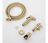Antique Brushed Gold Held Bidet Sprayer Stainless Steel Toilet Faucet Valve Jet Set Shower Head,Bibcock,As Shown (Bidet As Shown) (Bidet Set As Shown)
