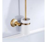 Antique Brushed Solid Brass Bathroom Accessories Sets European jade base Bathroom Hardware Sets Retro Bathroom Products,toilet brush holder