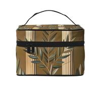 Antique Building in Roman and Greek Printing Makeup Bag for Women Portable Travel Cosmetic Case Make Up Organizer Bag Beauty Box with Inner Pouch and Handle