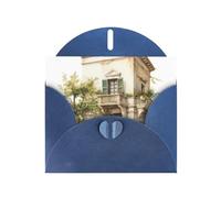 Antique Building with Roman Olive Branch and Greek Greeting Card With Envelope, Birthday Card, Christmas Card, Invitation Card, 3 Colors