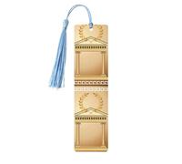 Antique Building with Roman Olive Branch and Greek Print 5pcs Wooden Bookmarks with Tassels, Reading Page Markers Book Marks, Gifts for Men Women