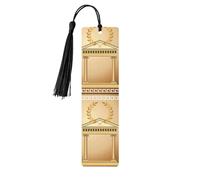 Antique Building with Roman Olive Branch and Greek Print 5pcs Wooden Bookmarks with Tassels, Reading Page Markers Book Marks, Gifts for Men Women