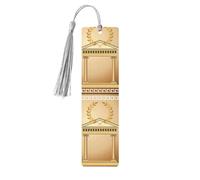 Antique Building with Roman Olive Branch and Greek Print 5pcs Wooden Bookmarks with Tassels, Reading Page Markers Book Marks, Gifts for Men Women