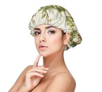Antique Building with Roman Olive Branch and Greek Print Adult's Satin Sleeping Cap, Maintain Hairstyle, and Ensure Comfortable Sleep, 13 inches, Black, One size