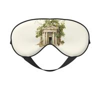 Antique Building with Roman Olive Branch and Greek Print Comfortable Eye Mask Full Coverage Lightweight Men Women Outdoor Travel Relaxation