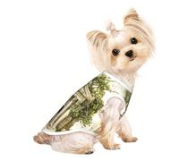 Antique Building with Roman Olive Branch and Greek Print Dog Shirt Summer Pet T-Shirts Stretchy Cats Dogs Tee Shirt Sleeveless Tank Top Dog Vest