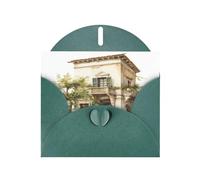 Antique Building With Roman Olive Branch And Greek Print Greeting Cards With Envelopes,Holiday,Birthday,Wedding,And All Occasions