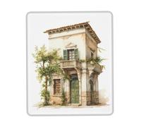 Antique Building with Roman Olive Branch and Greek Print Small Desk Pad,Rubber Base with Precision Stitched Edges,Perfect for Office,Gaming