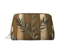 Antique Building with Roman Olive Branch and Greek Printed Cosmetic Bags for Women Mom, Small PVC Leather Travel Makeup Bag Cute Gifts Toiletry Bag with Zipper