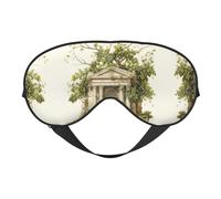 Antique Building with Roman Olive Branch and Greek Printing Double-Sided Design Sleep Aid, Soft Eye Mask for Sleep,Yoga,Adjustable Strap, Blocks Light