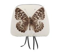 Antique Butterfly Victorian Aesthetic Printed Car Headrest Cover,2 Pieces, Elastic Comfort Head Rest Cover for Women Men, Universal Fits Most Cars Van SUV Truck, Car Interior Decor Accessories