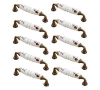 Antique Cabinet Pulls 10PCS 4.5 Inch Ceramic Drawer Pulls Vintage Cabinet Handles for Dresser Closet Cupboard Drawer, 3-3/4in(96mm) Hole Centers Style 2 Vintage Ceramic