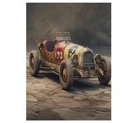 Antique Car Jigsaw Puzzles for Adults 300 Pieces - Kids Wooden Puzzle - Recycled Board Picture 42×30cm