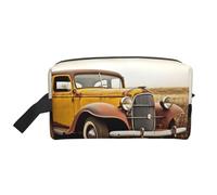Antique Car Portable Large-Capacity Travel Toiletry Bag (Print Models) Waterproof Makeup Storage Bag for Men and Women for Business Trips, Fitness, Bathroom, Daily Storage