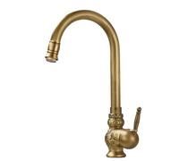 Antique Carved Copper Rotatable Hot & Cold Basin Faucet - Kitchen Sink Tap for Home & Bathroom - Ele Design & Construct