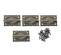 Antique Carved Hinges Mini Retro Bronze Folding Hinges with Screws for Jewelry Chest Box Wooden Box Cabinet Drawer and More [FDXGYH]