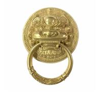 Antique Cast Iron Door Knocker, 1Pcs Vintage Brass Die Casting Lion Head Door Knocker Handle Solid WoodGlass Courtyard Gate Ring Knob(200mm Copper Color)
