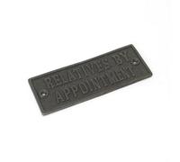 Antique Cast Iron Relatives By Appointment Plaque/door Sign - 147mm