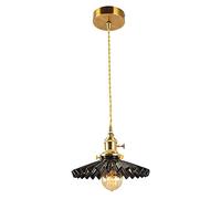 Antique Ceramic Black Small Pendant Light Living Room Background Wall Dining Room Umbrella Shape Brass Chandelier Retro Minimalist Aisle Corridor Decorative Lamps