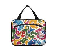 Antique Chinese Pattern Hanging Shaving kit Travel Bag with Hook, Designer Foldable Shaving Bag for Men for Women Must Bathroom estuches para maquillaje L