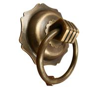 Antique Chinese Style Solid Brass Door Ring, Heavy-Duty Pure Copper Pull Handle for Courtyard & Wood Doors