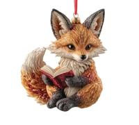 Antique Christmas Ornaments - Keepsake 2D Acrylic Animal Book Set, Literary Themed Tree, Cut Intricate Details Satin Ribbon Hangers Included for Bookworms Family Club Tree, 8x8x1cm