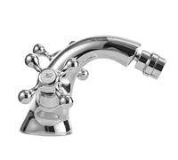 Antique Chrome Bidet Faucet with Two Ceramic Swivel Handles, Bathroom Sink Mixer Tap, Deck Mounted Brass Water Tap, Single Hole G1/2 Connection, Luxury Design 7313